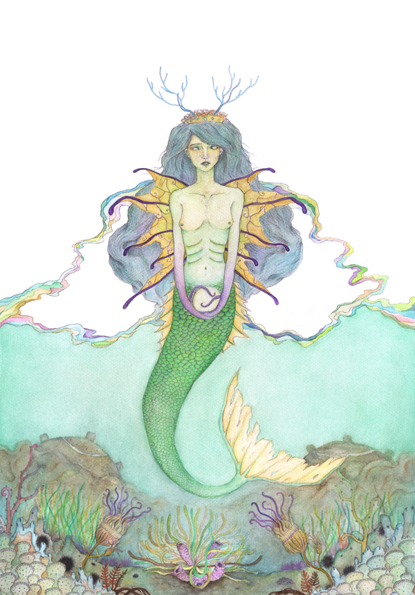 #illustration #watecolour #Mermaid  #hardilim #Featured #behance #Sea #hope #surrealism #hardilim\