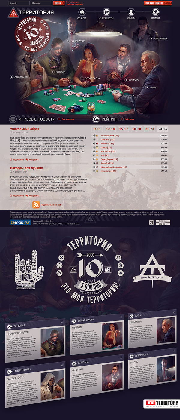 Территория / Territory Game. 10th Anniversary Page