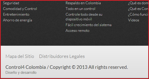 Control 4 domotica Website Design Control 4 Colombia cms joomla design