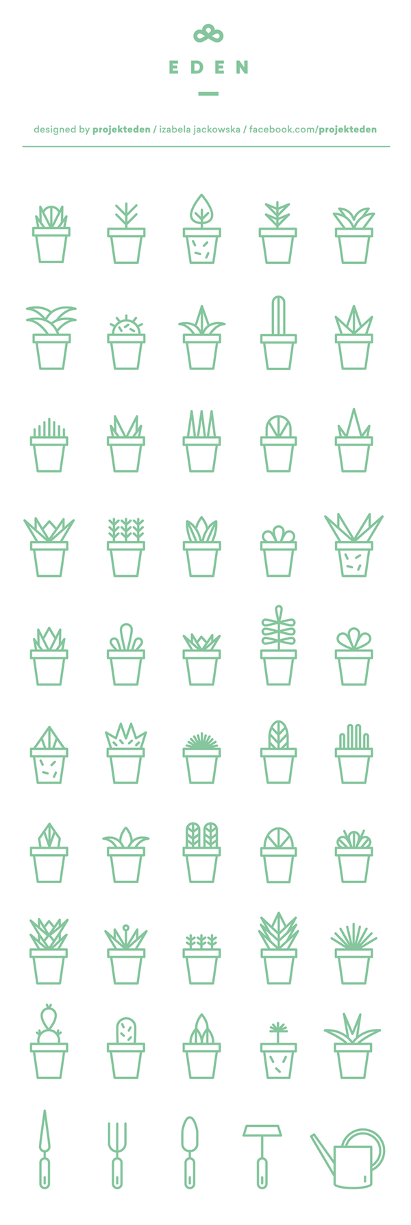 Succulent icon set | free download