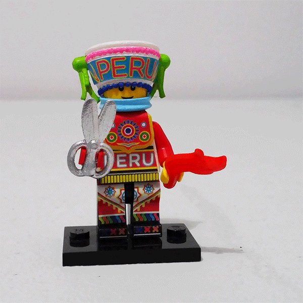 3d print 3d printed art toy toy designer LEGO Minifigure minifig minifigura Custom handpainted Folklore peru peruvian danzante   danza de tijeras