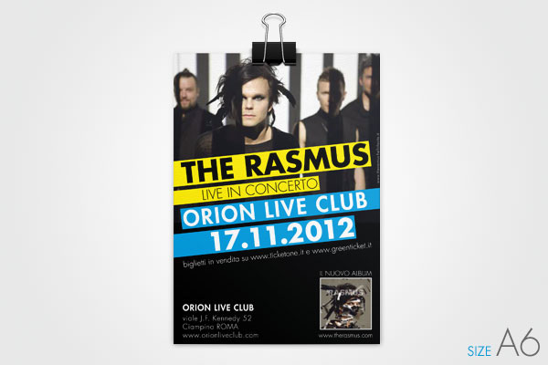 flyer  poster gig  music concert promo music flyer the rasmus finland Italy