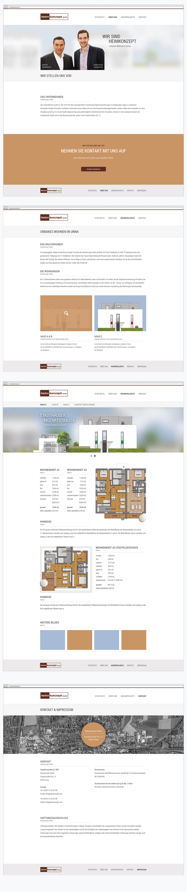 Website heimkonzept dsdesign user interface design dustin streeck development Web design flat