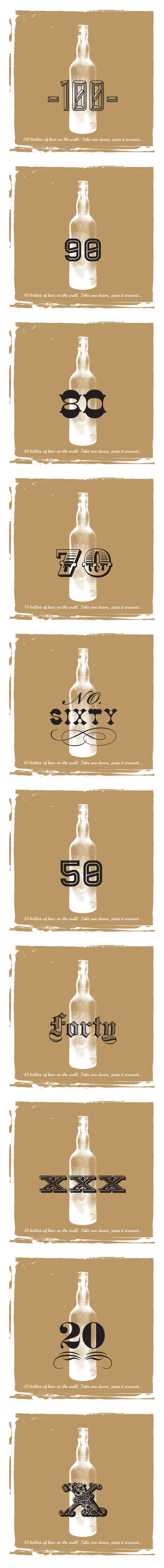 type beer 100 BOTTLES design poster type & beer