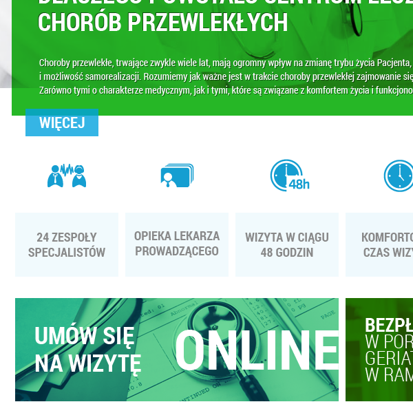 Responsive webcolors emerald doctor medical warsaw app Mobie tiles iPad green isotope modern