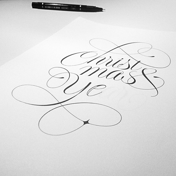 lettering type xmas card Typeface font