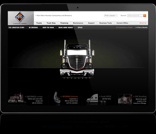 flash design Flash Development microsite Website automotive   trucks tractor truck shipping Retro configurator