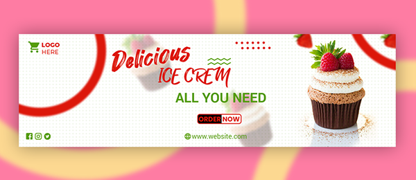 Web banner Design | social media ice cream ads Design |