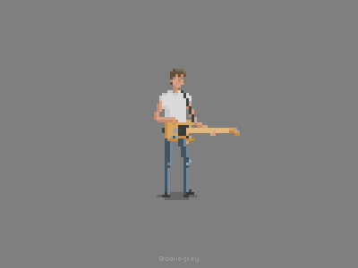 Pixel art The Boss Bruce Springsteen gif guitar rock