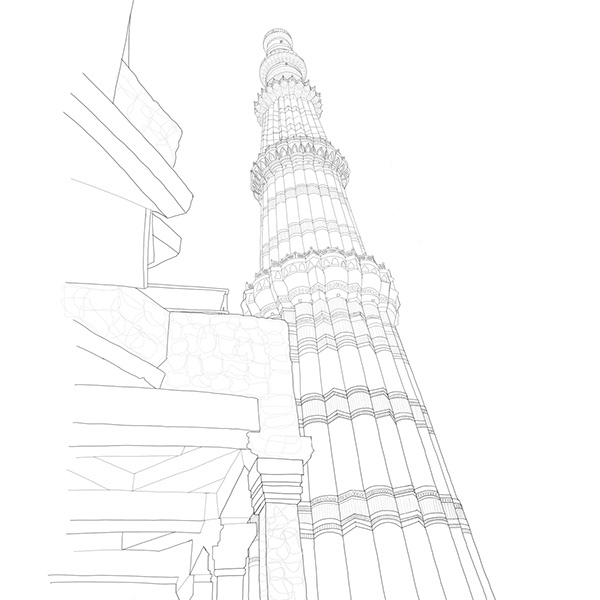 Qutub Minar Special Lineal icon-saigonsouth.com.vn