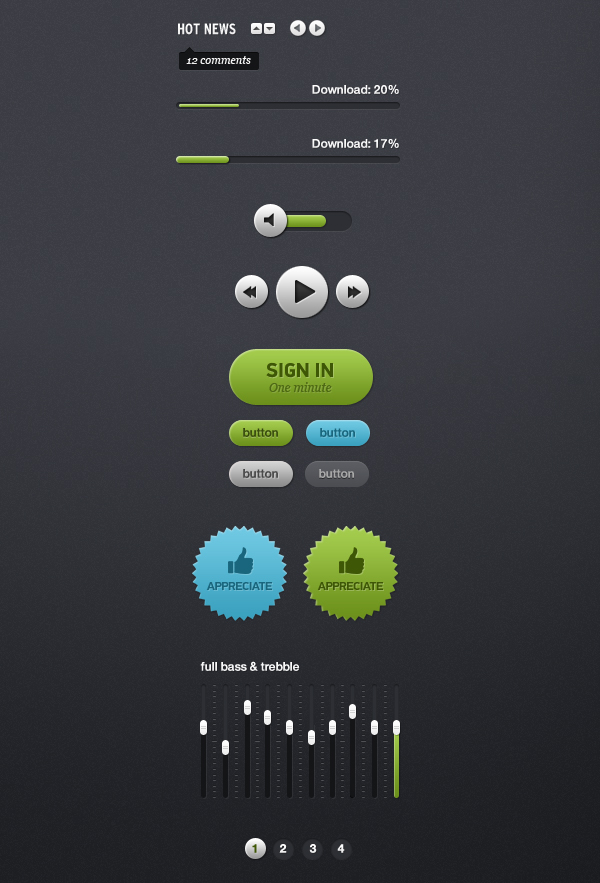 UI ui kit futurico components buttons user interface