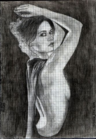 pencil hand portrait woman