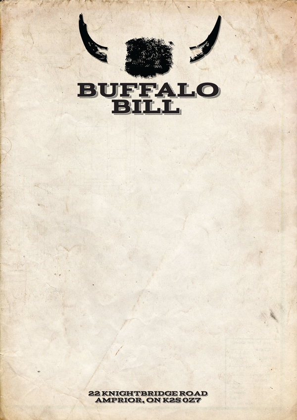 buffalo bill brand identity letterhead old western cowboy