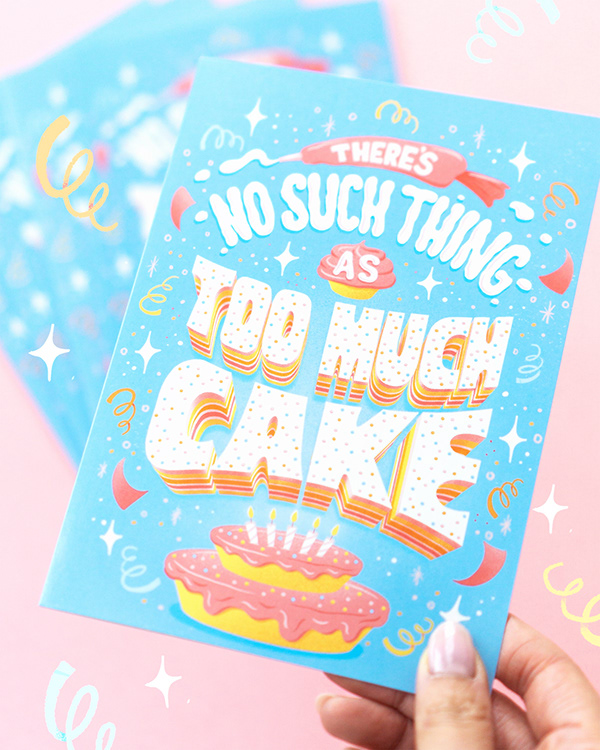 Cake Lettering Birthday Greeting Card
