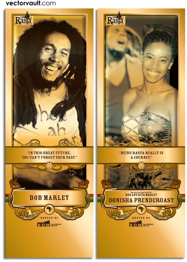 museum rasta rastafari rom Toronto Bob Marley Display Signage Booklet Event Royal Ontario Museum vector Vector Illustration black history month