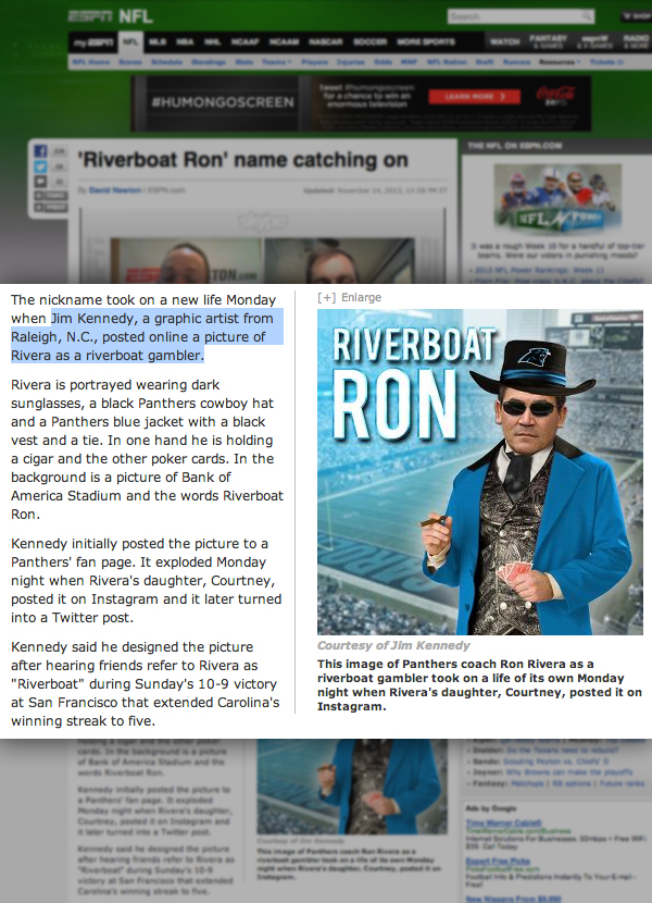 carolina panthers Carolina Panthers nfl football Coach riverboat gambler Rivera ron american football photoshop jim kennedy