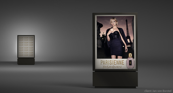 yves saint laurent ysl parisienne logo CGI 3d Visualisation 3D shading materials gloss perfume