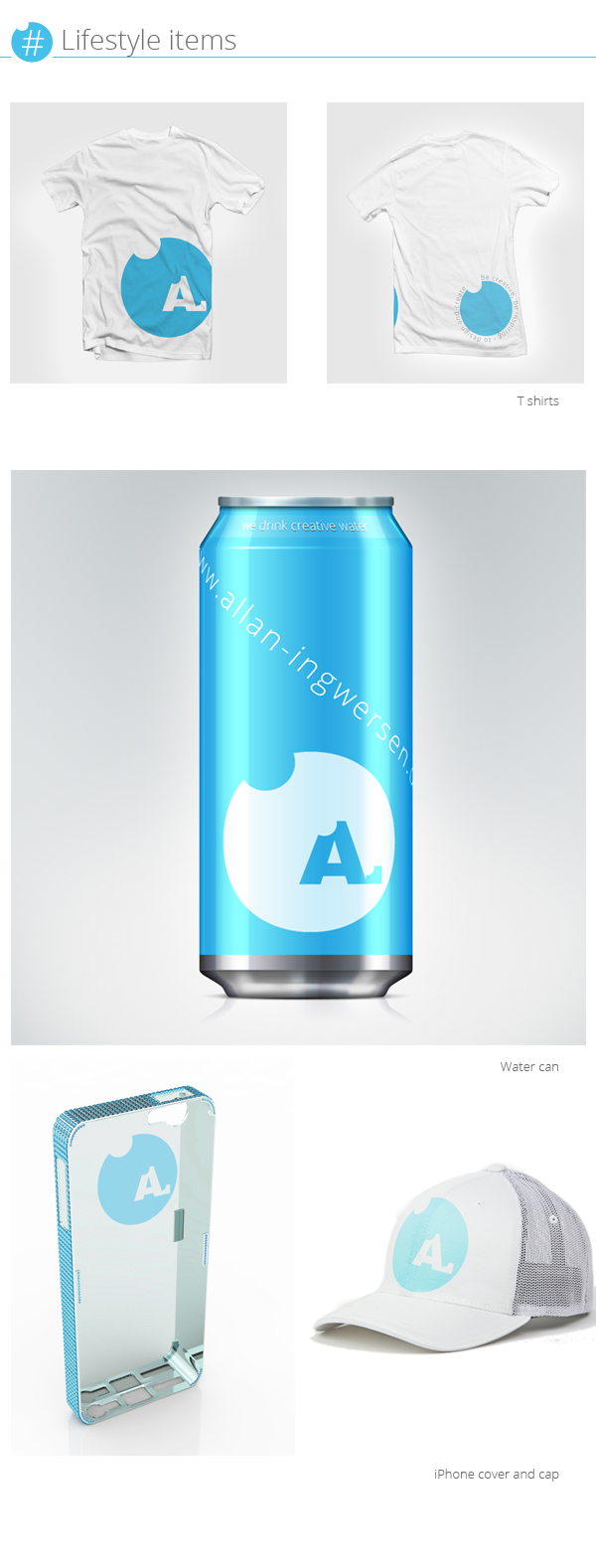 simple  Allan Ingwersen print business card  cap  can  water slogan logo  Icons Personal Brand CV Print on paper a4