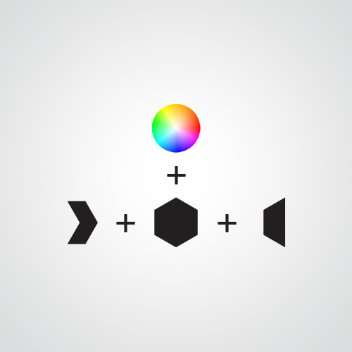 color wheel rainbow pattern design hexagon shape scala colour symbol paint graphic