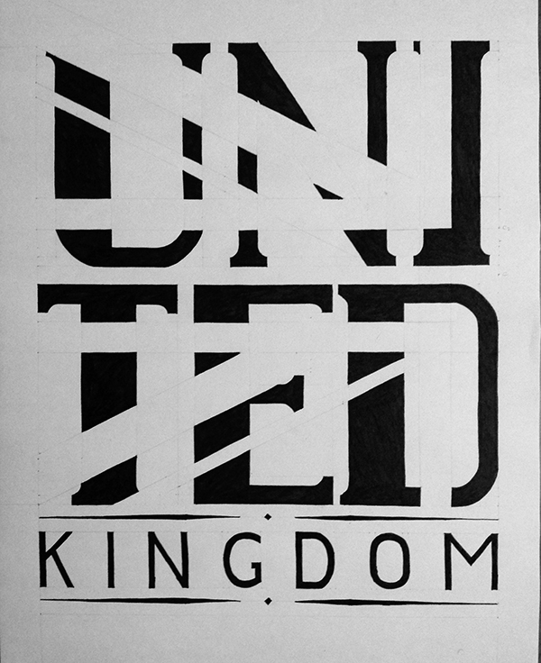 United Kingdom UK Handlettering type vector poster HAND LETTERING
