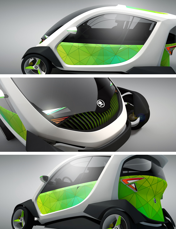 Skoda concept Kite matej dubis Electric Car elektromobil design internship Ústav Dizajnu fa stu
