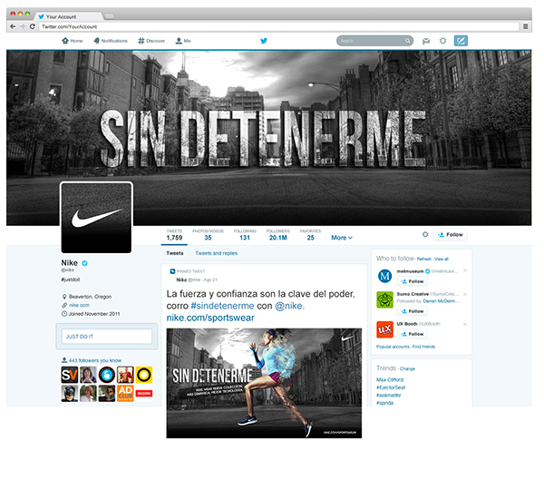 Inadecuado celestial Permeabilidad Campaña Nike - Twitter on Behance