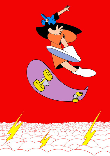 sports shop billboard breakdance Surf skateboard Olympics ILLUSTRATION  Character design  concept art