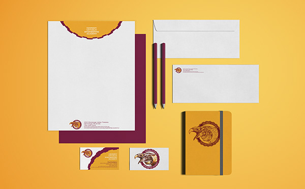 logo branding  letterhead business card mech robot eagle school mascot
