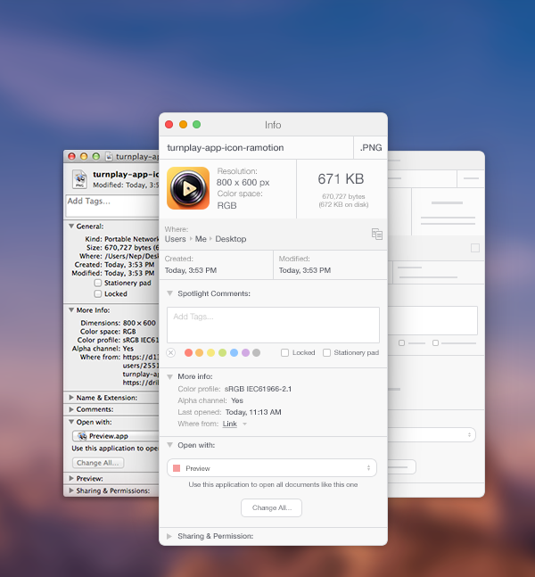 mac macos app design get info menu Interface ux UI interaction GUI user interface user experience
