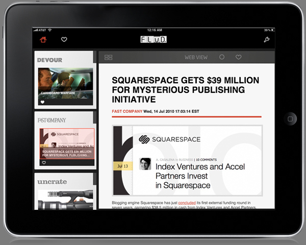 FLUD news iPad application iphone