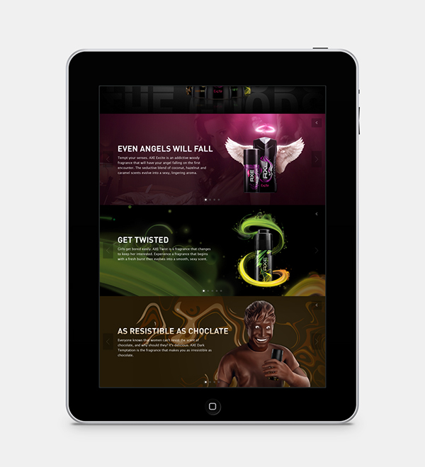 Webdesign Website axe iPad site interactive design