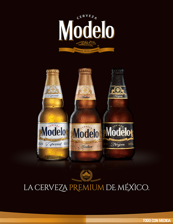 beer redesign brand golden black modelo.