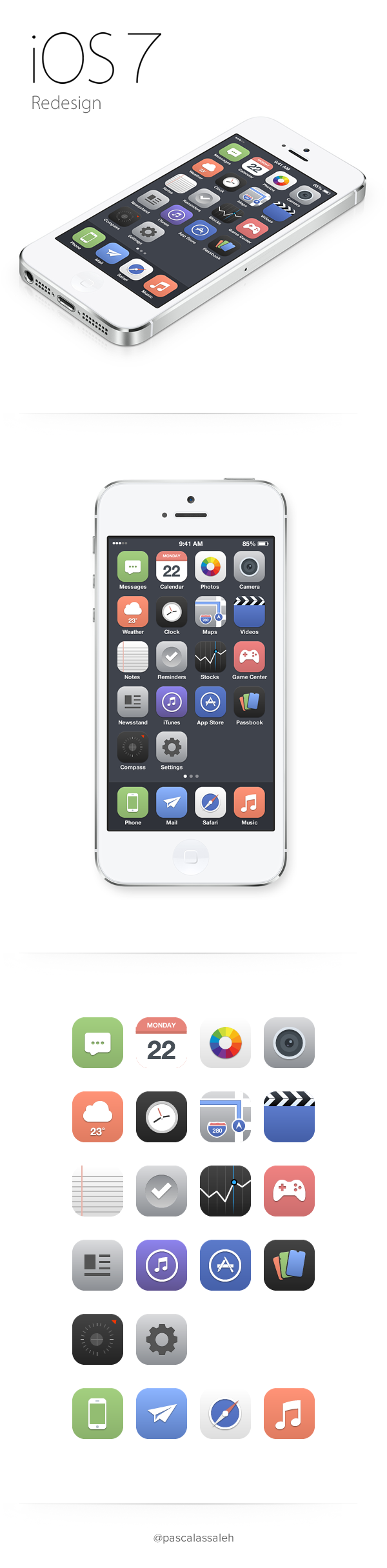 simple redesign ipod mobile fresh flat Firmware beta android ios7 iphone Icon ios design