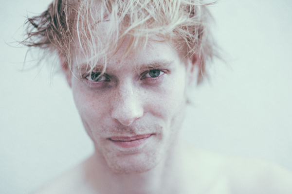 man portrait blond freckels