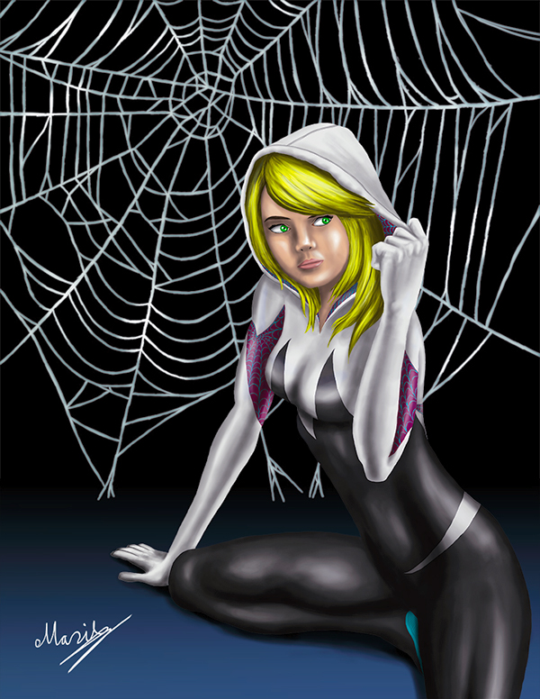 emokid64 mario ulloa gwen stacy spider woman marvel comics emma stone