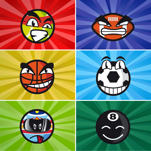 Sport Balls Cartoon Characters on Behance