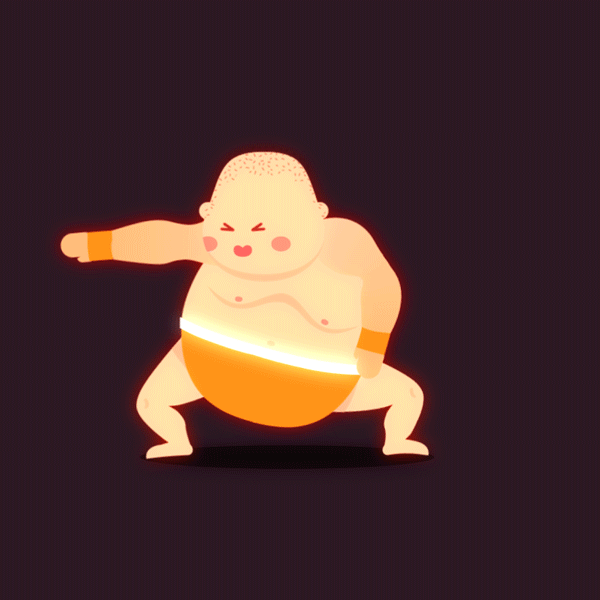 Character Rigging rigging after effects Character design  motion graphic sumo fighters sport japan cartoon