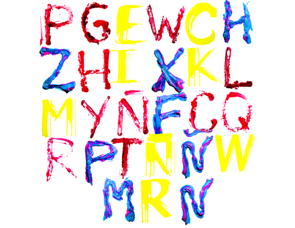 design catalog catalogo experimental experiment lettering type paint color art alphabet Liquid typographic editorial chewing gum
