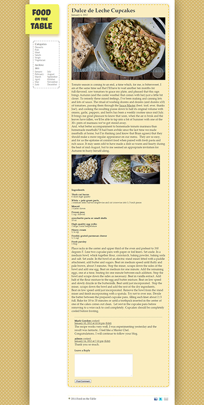 Web Blog cooking wordpress template css php HTML ESAD