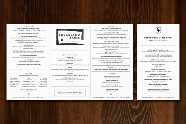 Lockeland  table  restaurant logo logos menu menus Nashville sign