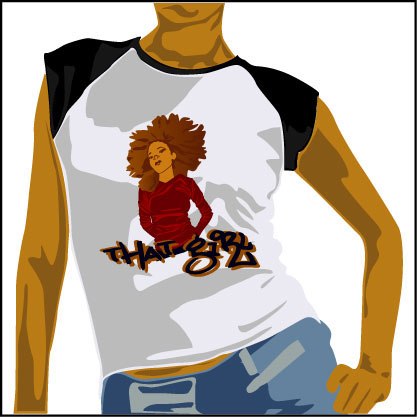 t-shirt natural hair funky woman afro digital