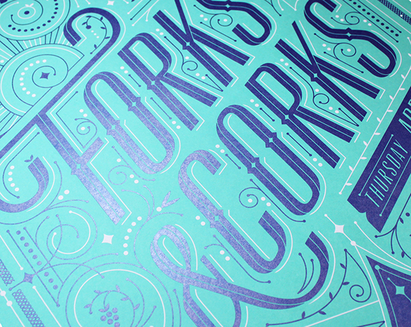 poster posters vahalla Forks & Corks pro bono silkscreen silk screen
