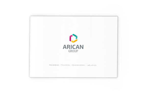Arıcan group company construction jewelry aluminum exterior system logo brand identity Mersin Turkey catalog brochure