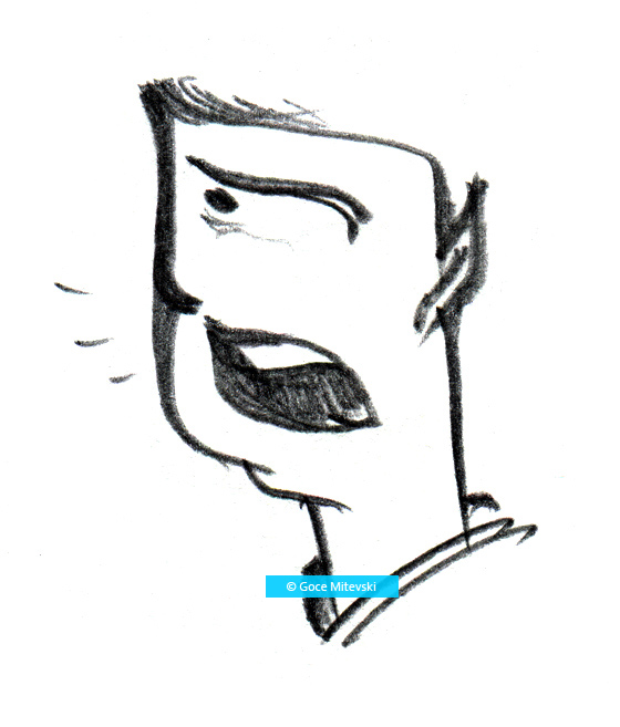 Goce Mitevski Character face cartoon hand drawn drama shock funny drawings