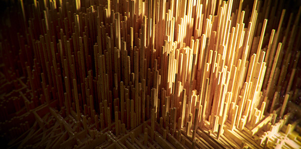 Gold City - Abstract 3D Illustrations