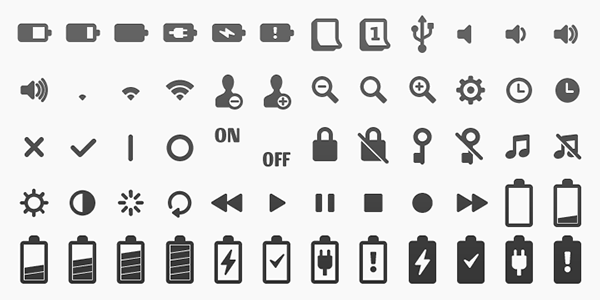 Picture symbol icons dingbat font Typeface phone weather time