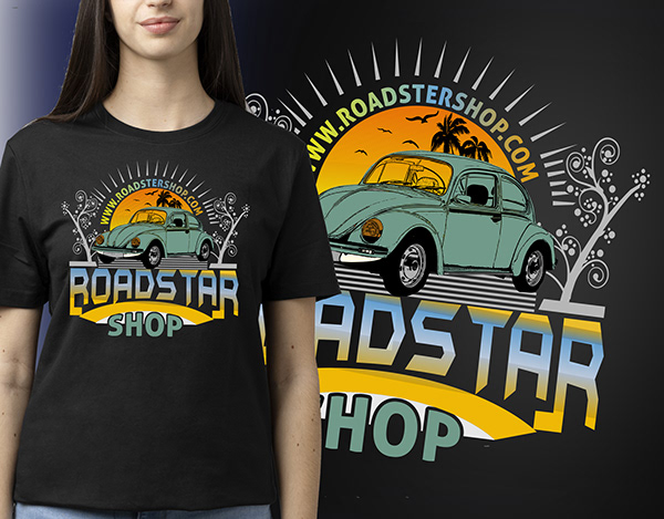 vintage car t-shirt design