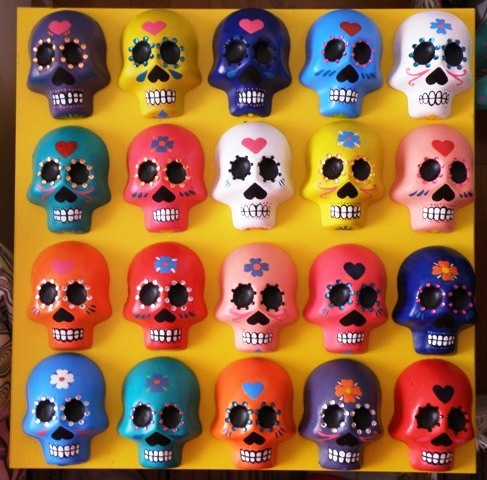 skull color dead decorative Gems paint Hang mexico
