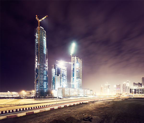dubai  megacity emirates  uae  vae architecutre night cityscape skyline skyscraper tower desert Urban business bay  burj khalifa