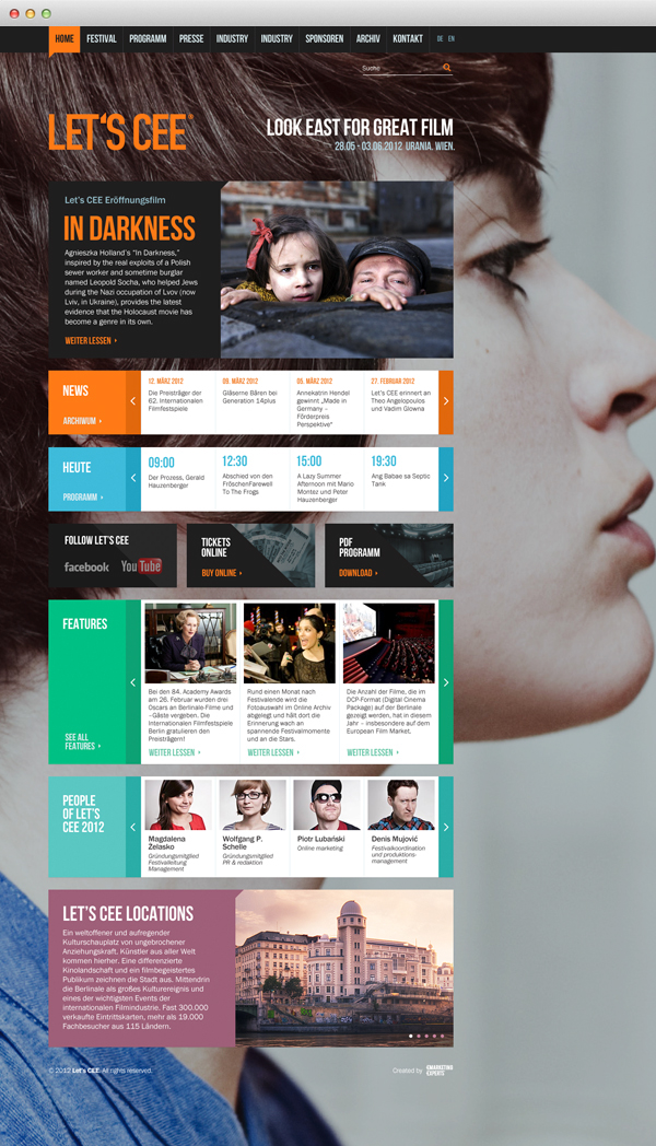 lets cee film festival Web Website design Website Design duszczyk minimal Minimalism